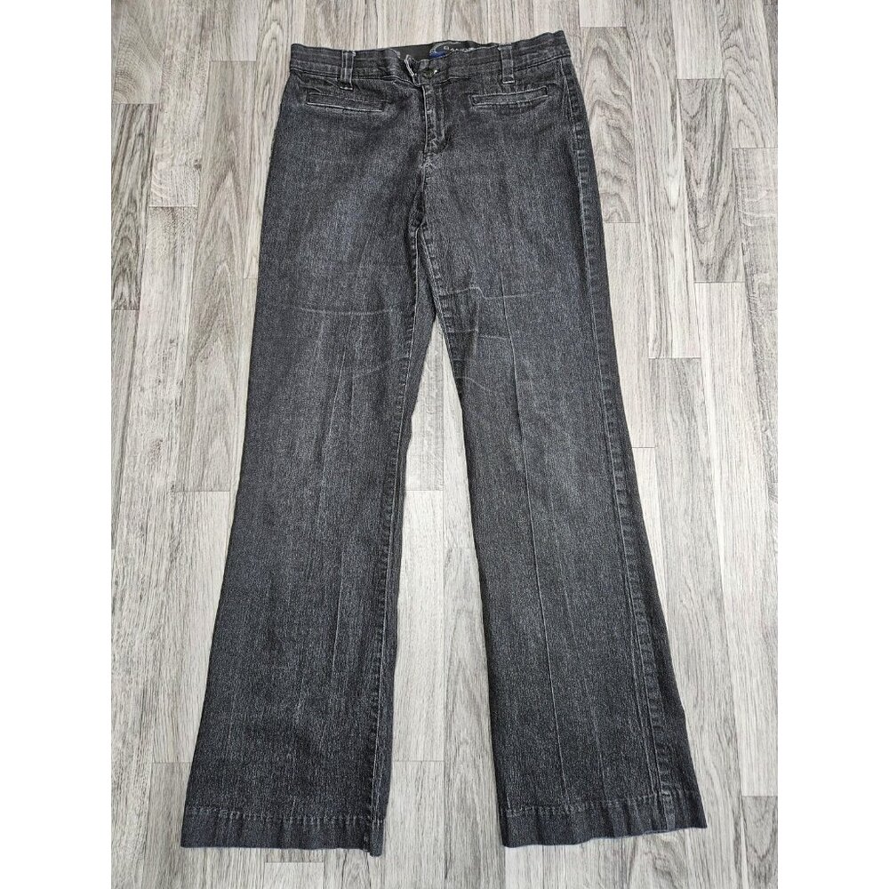 (3/$35) Bandolino Blu Pants Womens 8 Black Stretch Comfort Waist Wide Leg Denim‎